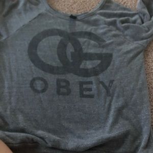 Gray Obey crew neck sweatshirt